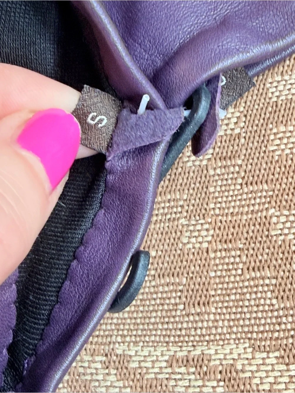 Cole Haan Purple Leather Gloves | Knot Detail | Women’s Dress Gloves